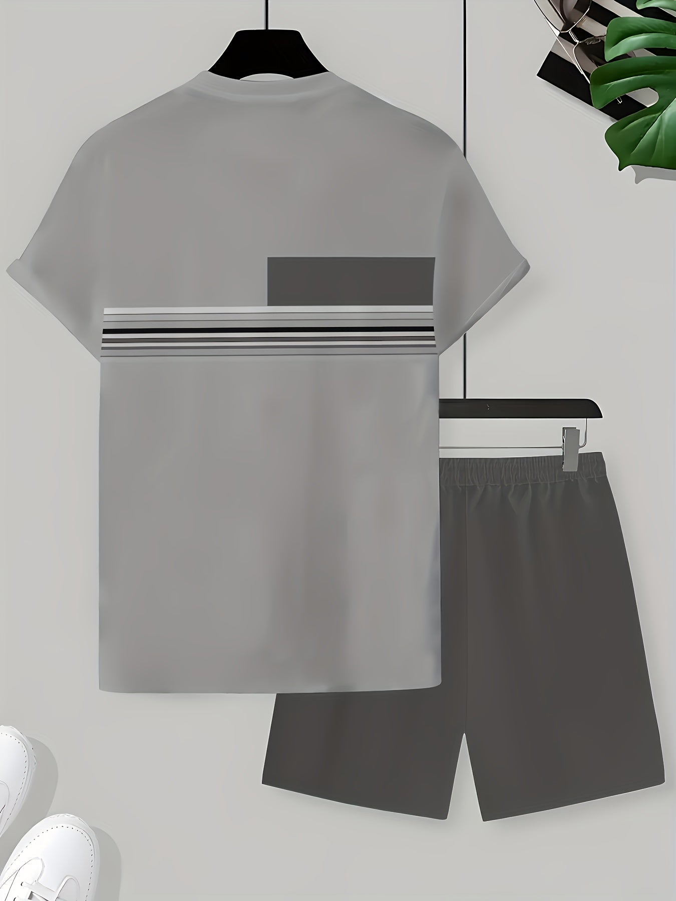 [3D Printing 2pcs Set] Summer 3D Printed Men'S Breathable Comfortable Outdoor Casual Short-Sleeve Crew Neck T-Shirt And Shorts Adult Set