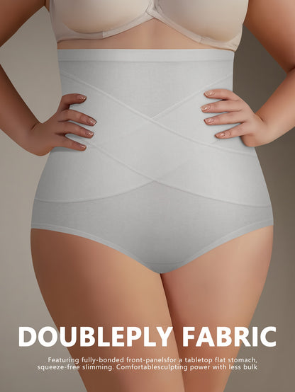 4pcs Plus Size High-Waist Shaping plus-size Panties- Breathable And Comfortable, Designed To Shape Your Figure Perfectly- Featuring A Wide Elastic Waistband For Extra Support, Providing All-Day Comfort