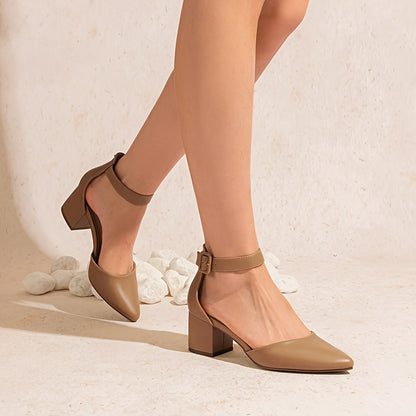 Sandals for Women Summer Women's Pointed Toe Low Chunky Heels Pump Shoes, Women Shoes
