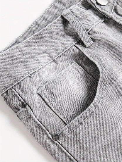 Men'S Torn Denim, Retro Faded Tapered Trousers, Basic Design, Slim Cut, Casual Pants for All Seasons, Ideal for Fall And Winter, Particularly for Christmas, Halloween, And Thanksgiving Presents