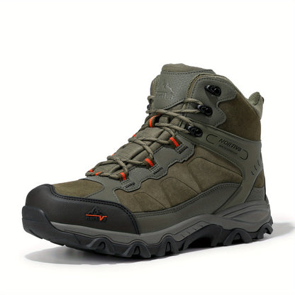 [Waterproof Hiking Boots] Men's Waterproof Hiking Boots Outdoor Mid High Backpacking Mountaineering Trekking Shoes Non-Slip Durable Lightweight for Travelling Camping Rocky Mountain Trail