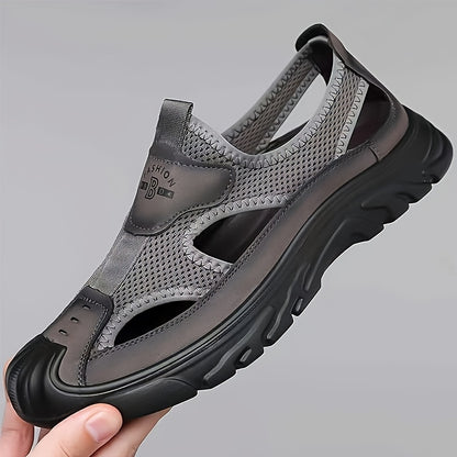 Men's Lightweight Breathable Quick-Dry Slip-On Beach Shoes - Non-mesh Design with EVA/PU Shock-absorbing Insole And Slip-resistant PU Outsole - Beige/Black, Ideal for Fitness, Running, And Summer Casual Wear