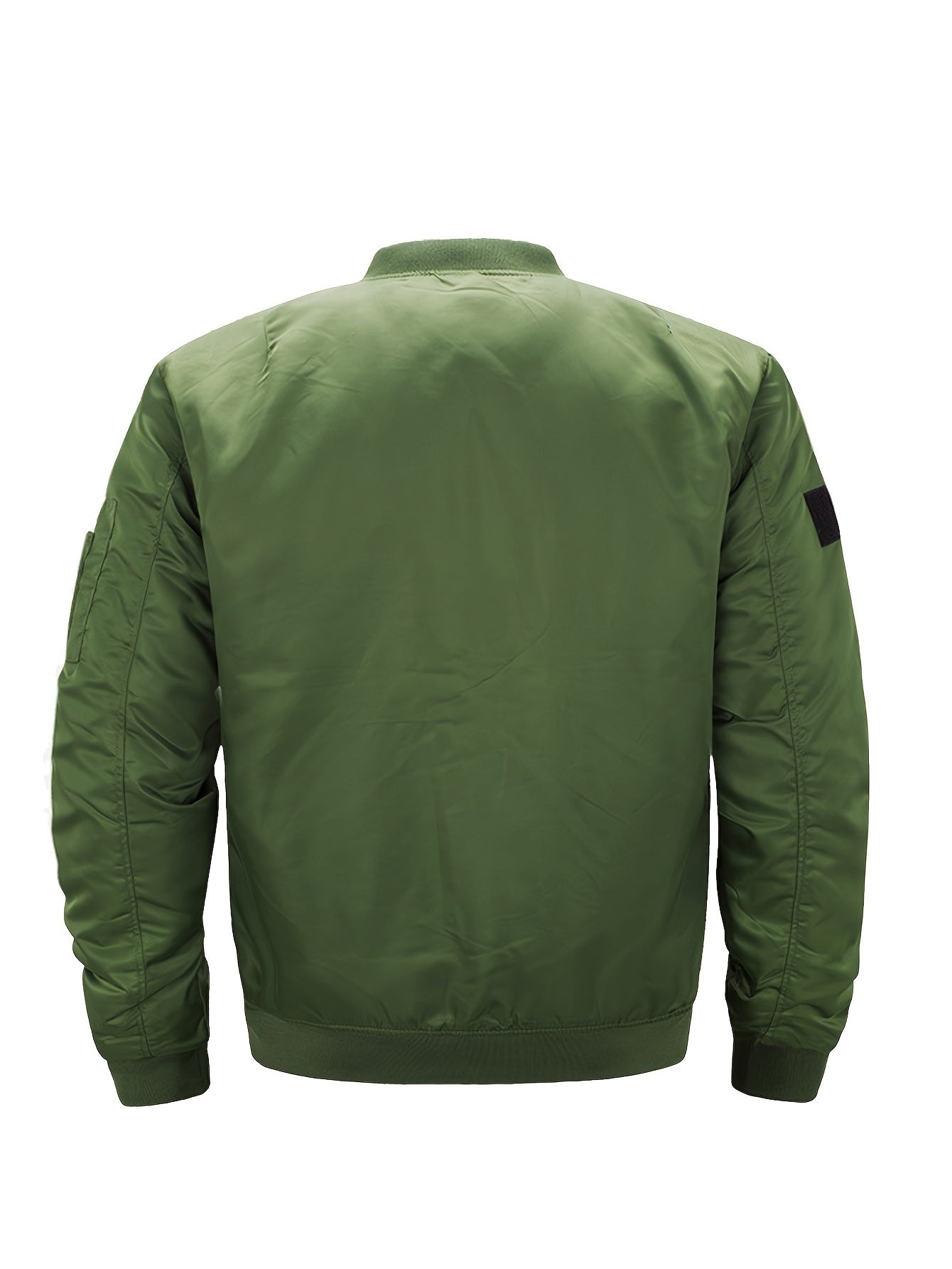 Men's Large Size Military Tactical Bomber Jacket - Army Air Force Pilot Winter Coat with Golden-Tone Zipper, Stand Collar & Full-Zip Front - Heavy-Duty Aviation-Ready Outerwear (Olive Green, Loose Fit) for Pilots & Collectors, PLUS SIZE, Casual Jacket For