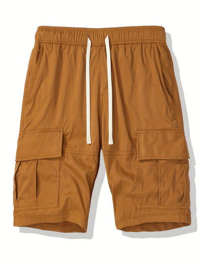 Men's Black + Gray + Brick Red Polyester Cargo Shorts - product view 8