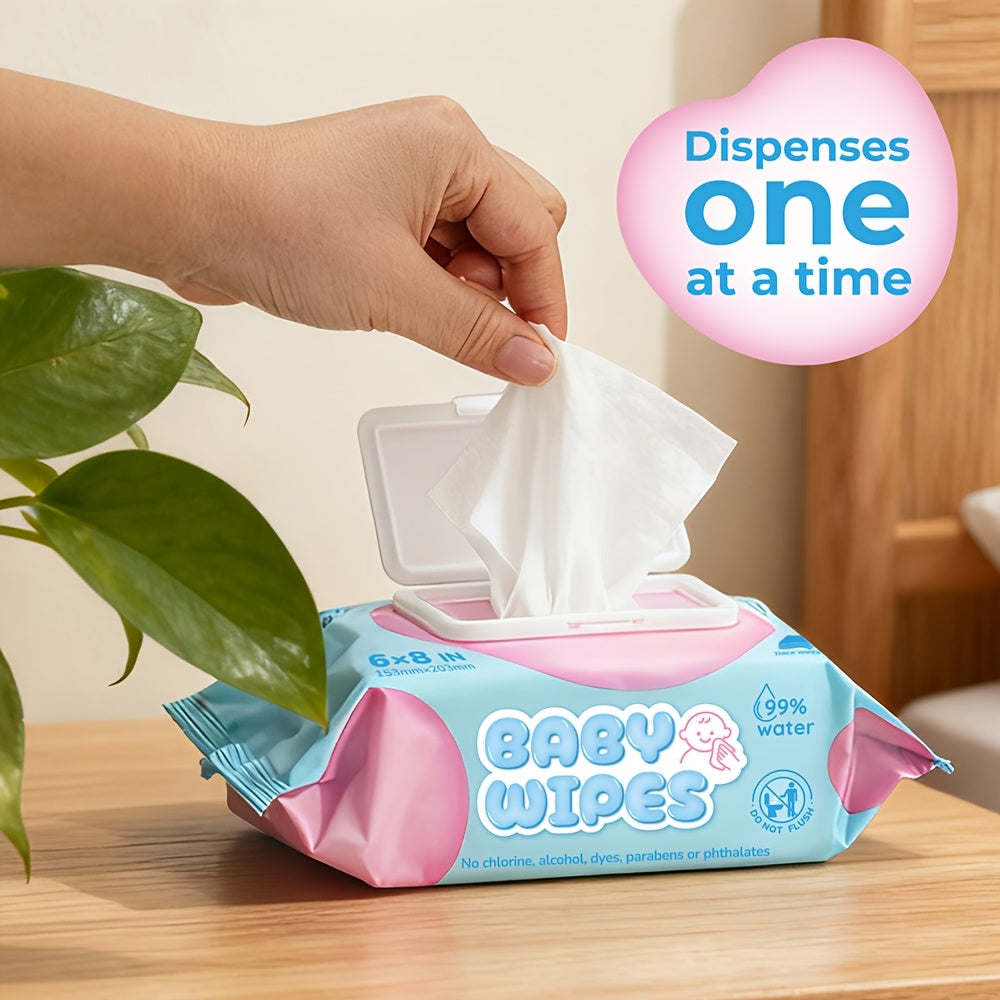 8 Packs Baby Wet Wipes For Infants Toddler Children Wipes Baby Sensitive Skin, Unscented, Extra Thicken Wipes Cleaning Bulk, 80 Wipes Per Pack, Total 640 Wipes, 645g/Pack