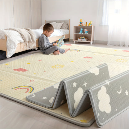 Extra Large Foldable Reversible ABC Play Mat Waterproof Non-Toxic Foam Padded Mat Stain-Resistant Easy to Wipe Clean for Infants Toddlers Tummy Time Indoor Outdoor Use Christmas Halloween