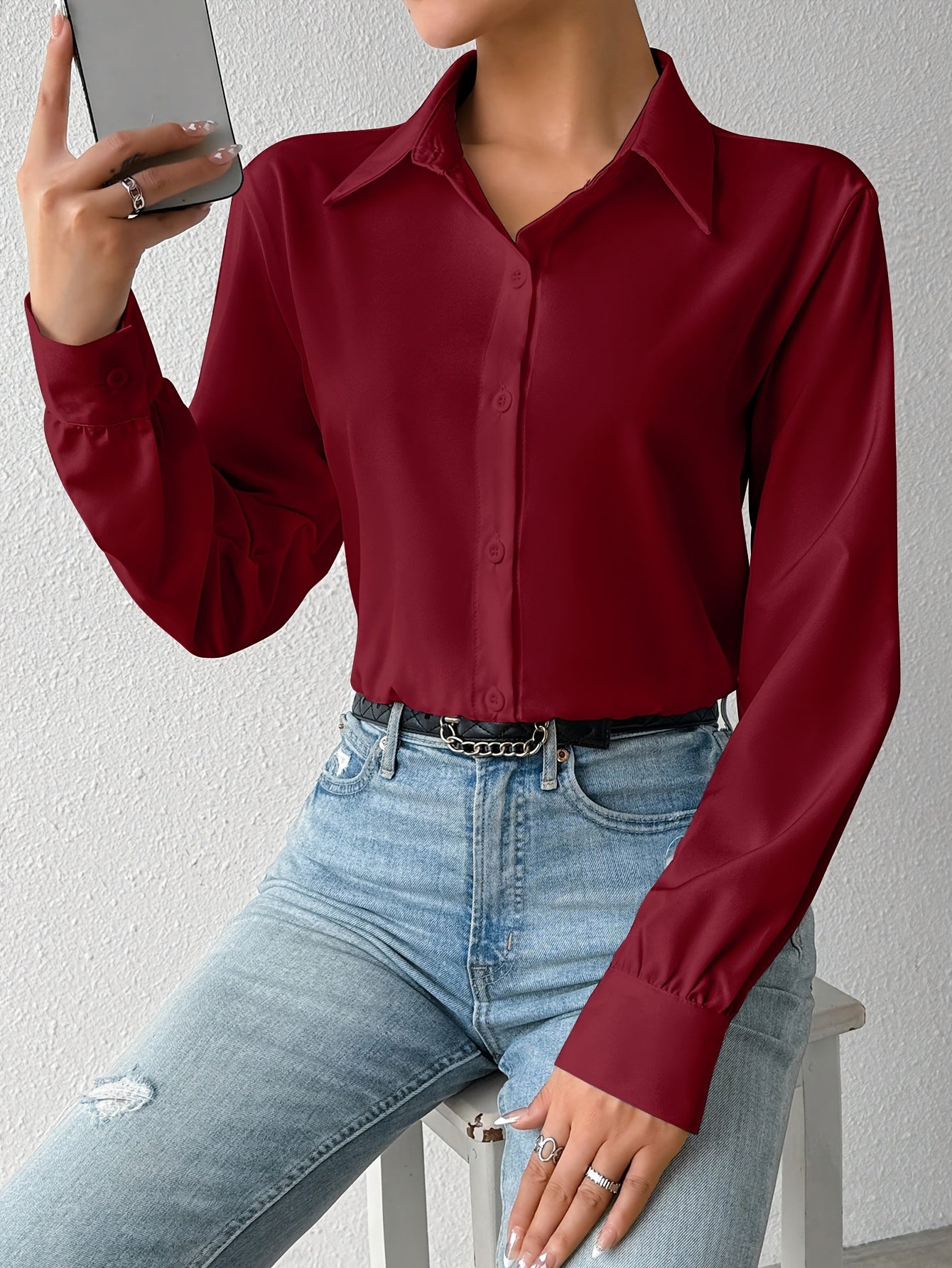 2pcs Women's Long-Sleeve Shirt Bodysuit