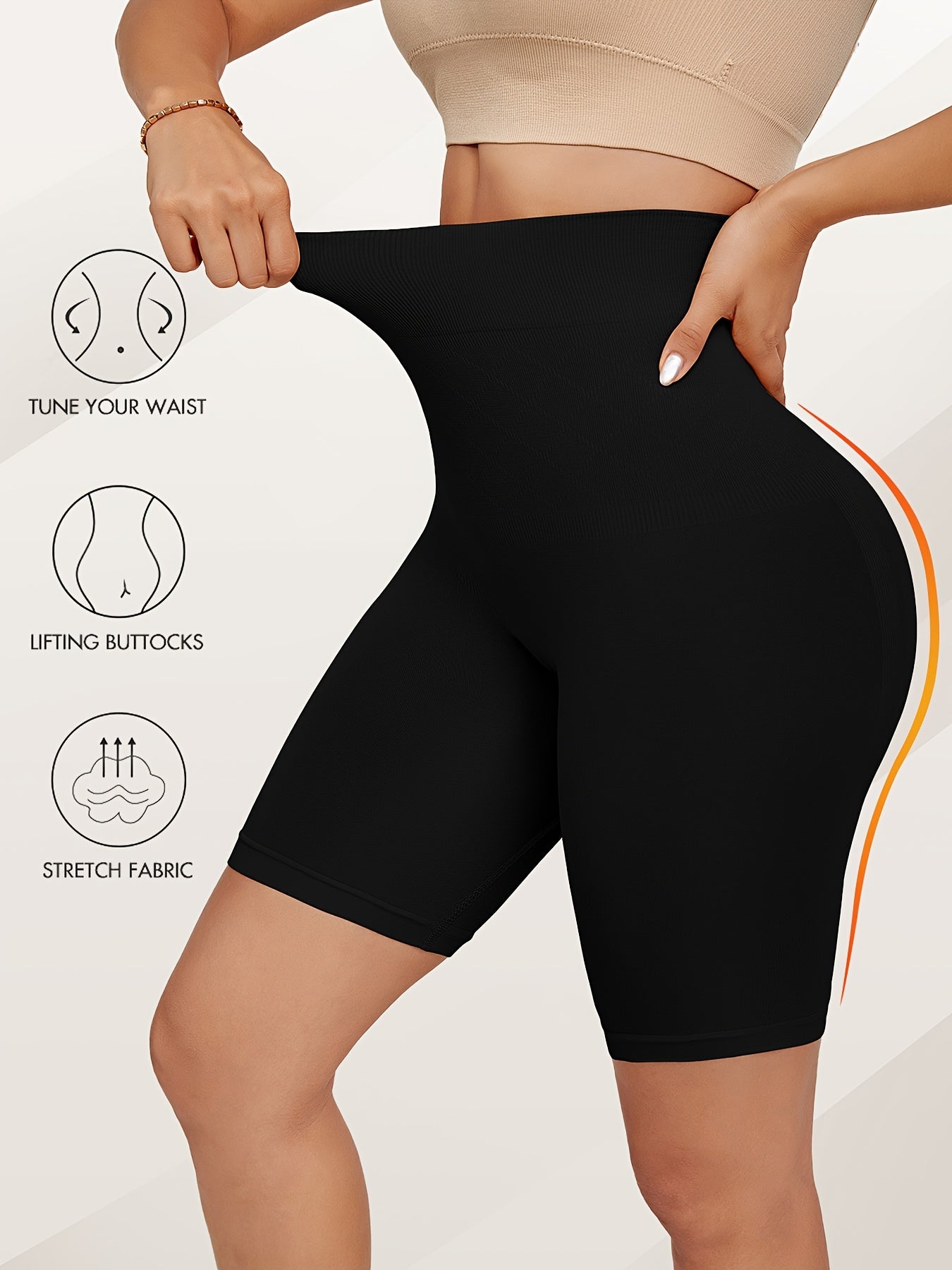 2-Pack High-Waisted Tummy Control Shaping Hip-Lifting Briefs Seamless Boxer Briefs Women'S Traceless Safety Pants Anti-Exposure Leg Pants
