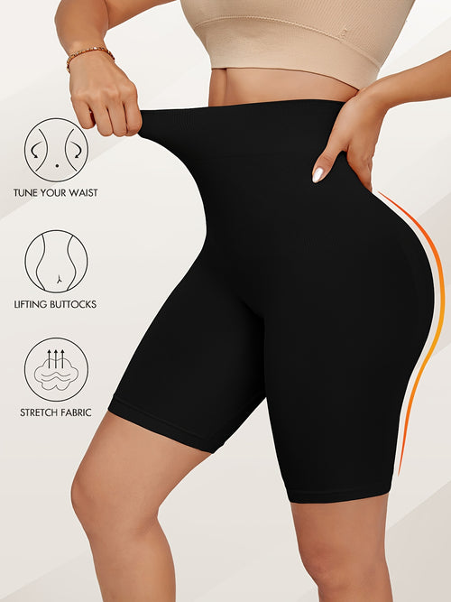 2-Pack High-Waisted Tummy Control Shaping Hip-Lifting Briefs Seamless Boxer Briefs Women'S Traceless Safety Pants Anti-Exposure Leg Pants