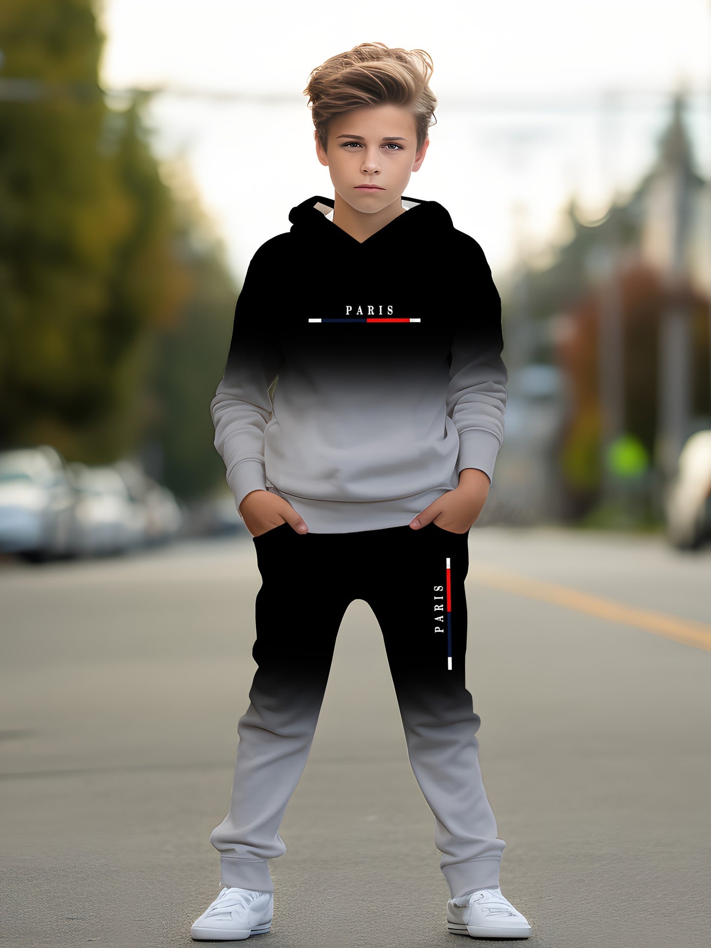 Random Sent .Boys 3D Print Hoodie Set Hoodie Pant Pocket Set, for Outdoor