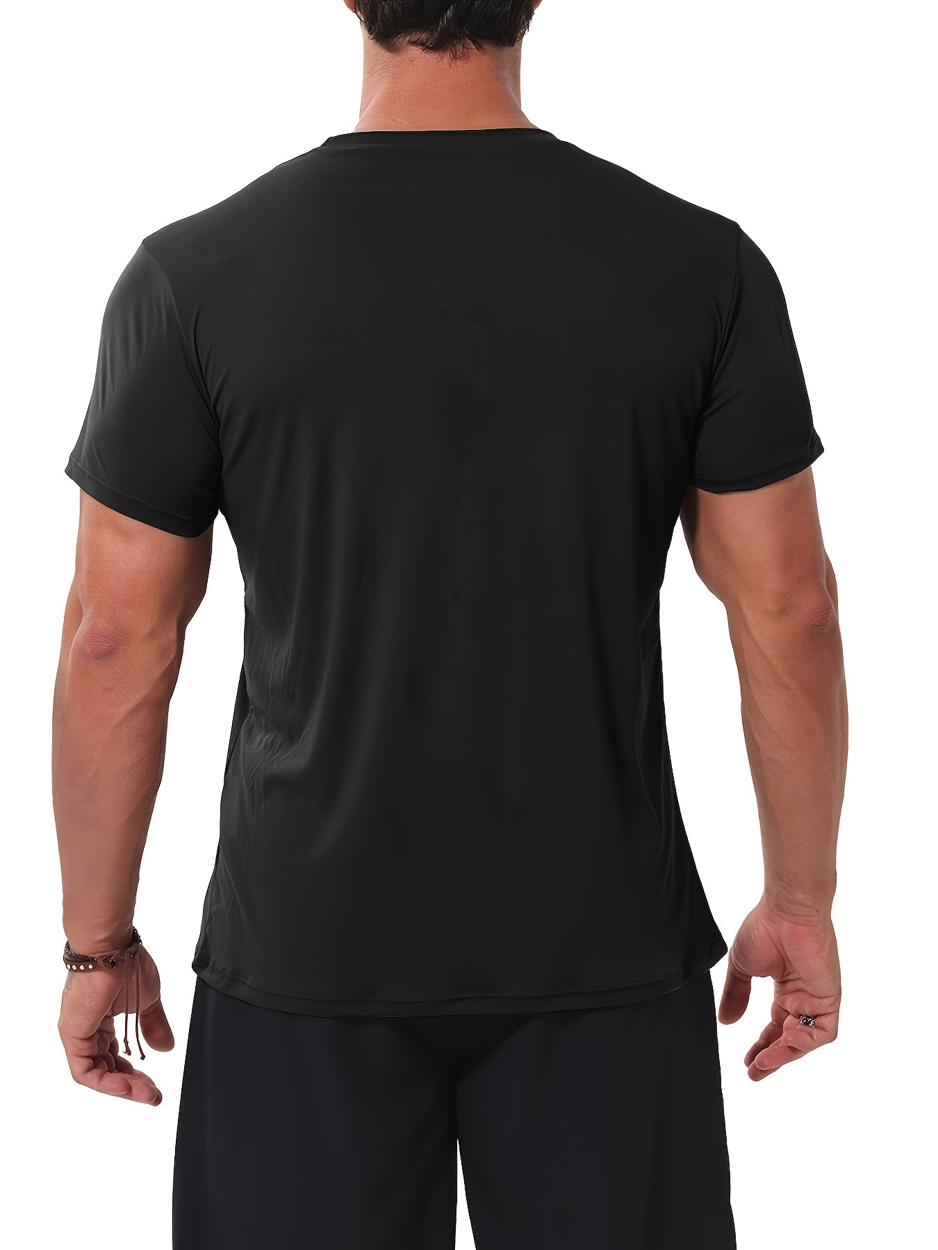 6pcs Men'S Sports Shirt Short Sleeved Sports Top Quick Drying Round Neck Running T-shirt
