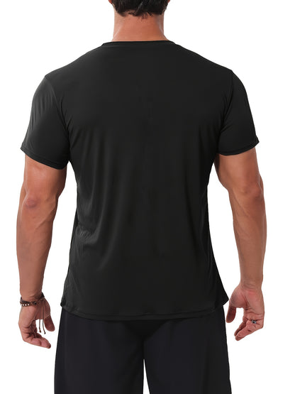 6pcs Men'S Sports Shirt Short Sleeved Sports Top Quick Drying Round Neck Running T-shirt