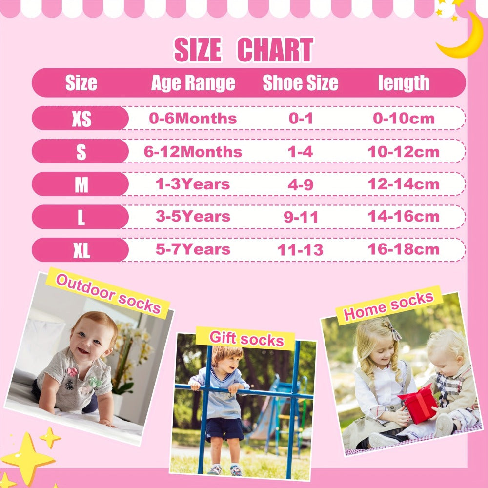 Toddler Non-Slip Walking Socks - 12-Pair Pack