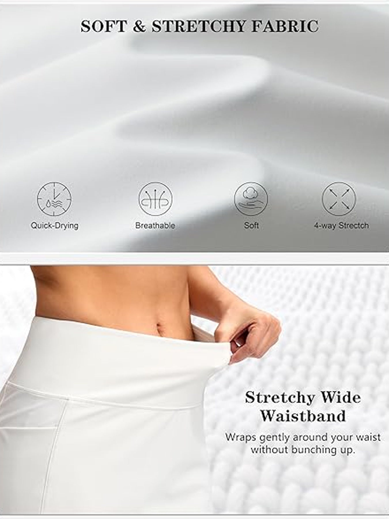 Women's Golf Skirts Skort 4 Side Pockets High Waisted Stretchy Tennis Skirt with Short Athletic Casual