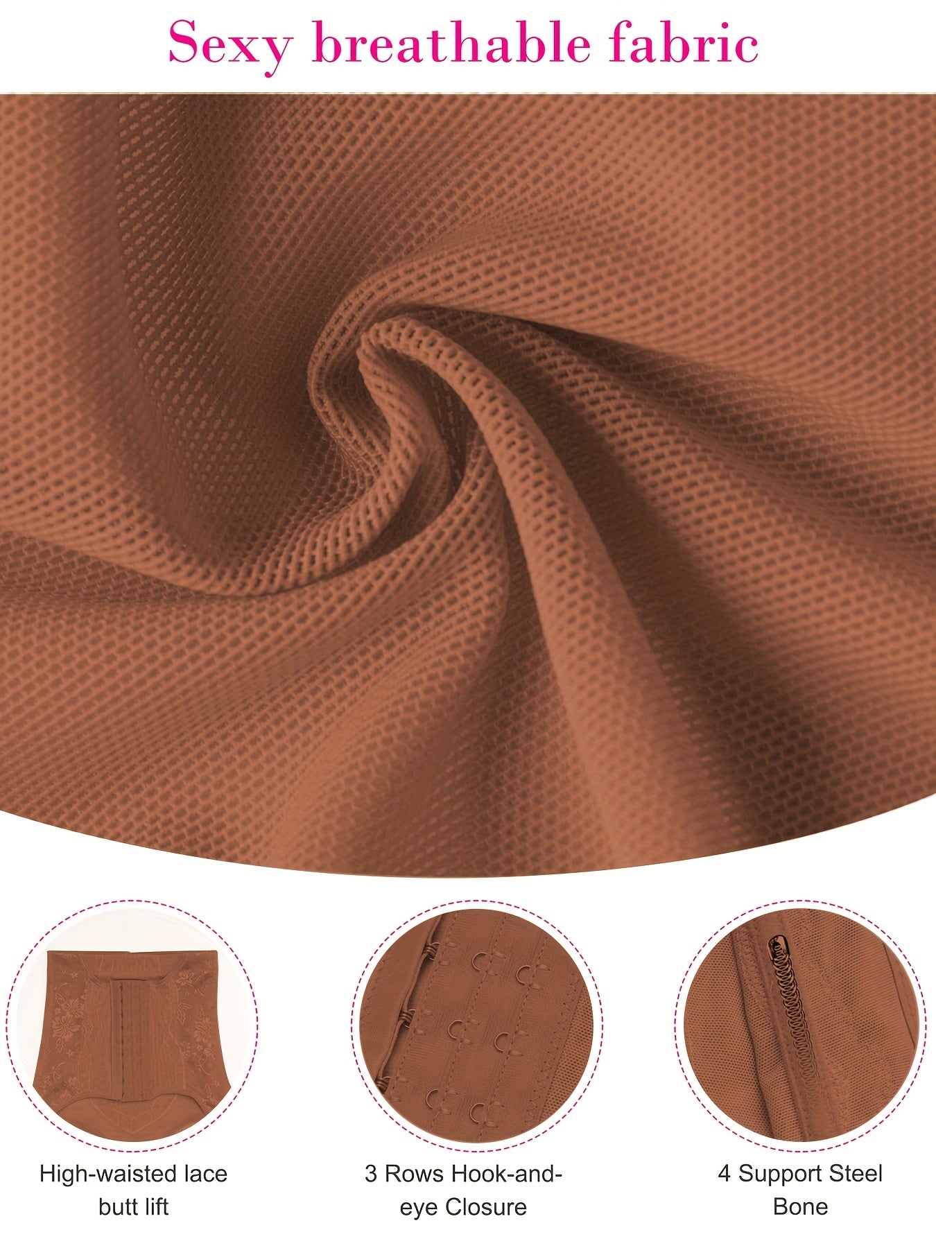 Tummy Control Shapewear With Compression Clasps For Women - High Waisted Tummy Tuck Shaper, Butt Lifting Bodysuit & Fajas Moldeadoras For Elegant Lady