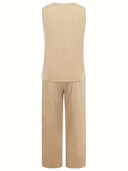 ZAFUL Women's Casual Business Long Sleeve Cardigan, V-Neck Vest Top, Straight Leg Trousers, Fashion Commuter Three-Piece Suit