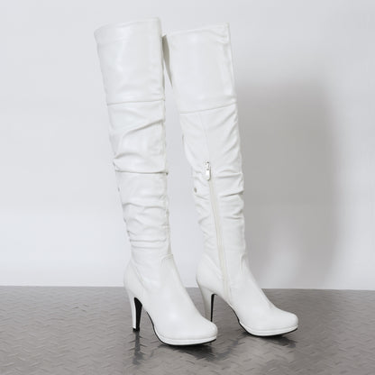 DREAM PAIRS Women's Black Thigh High Chunky Heel Platform Over The Knee Boots Size 9.5 M