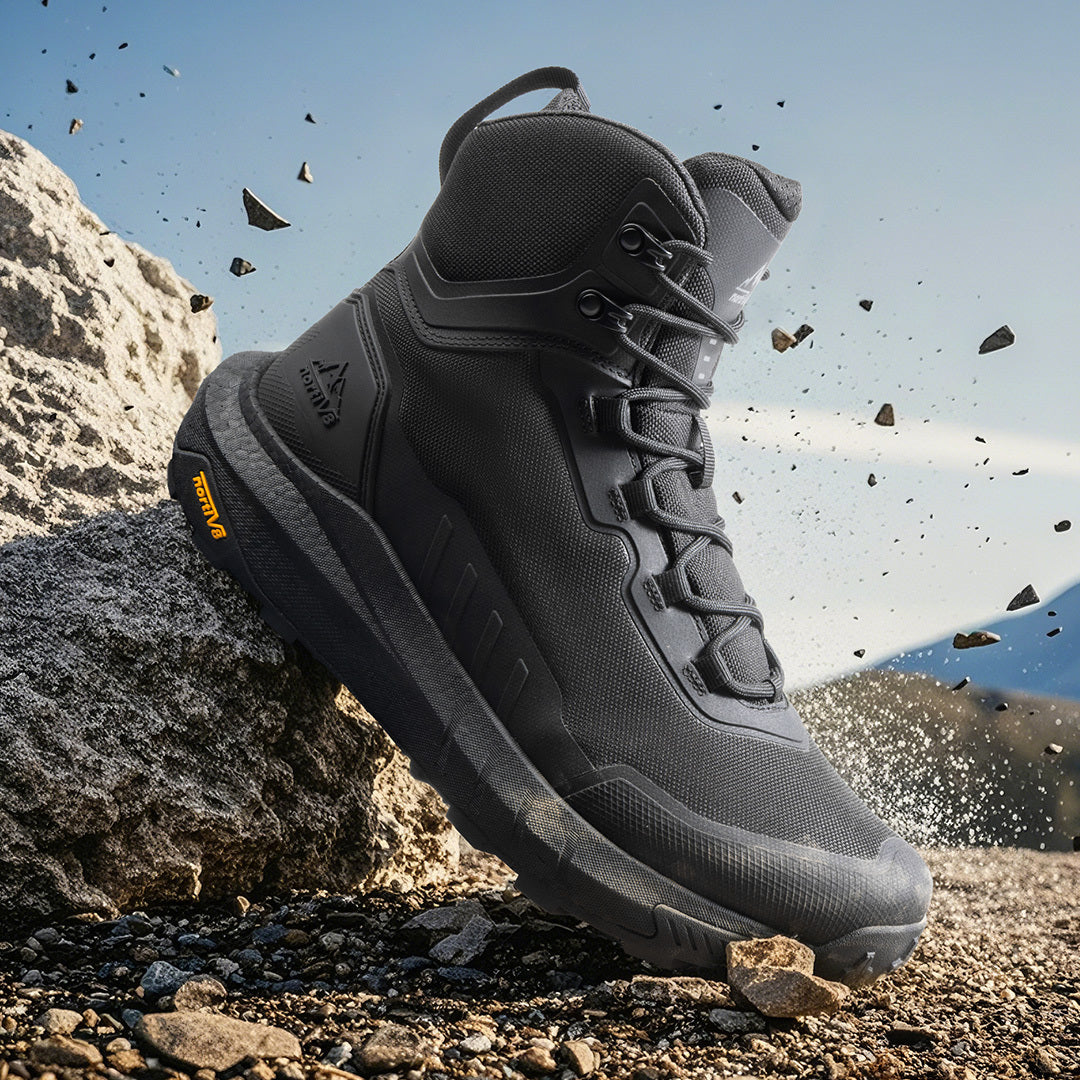 NORTIV 8 Men's Tactical Hiking Boot Lightweight Boots for Work All Day Side Zipper Motorcycle Combat Boot Arch Support 8 Inches
