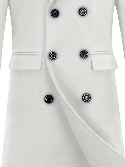 Men's Versatile Wool Blend Double-Breasted Coat