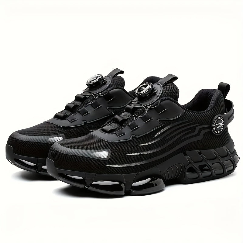 Men's Breathable Work Shoes - Durable Safety Shoes Suitable for Industrial and Casual Wear with Reflective Stripes