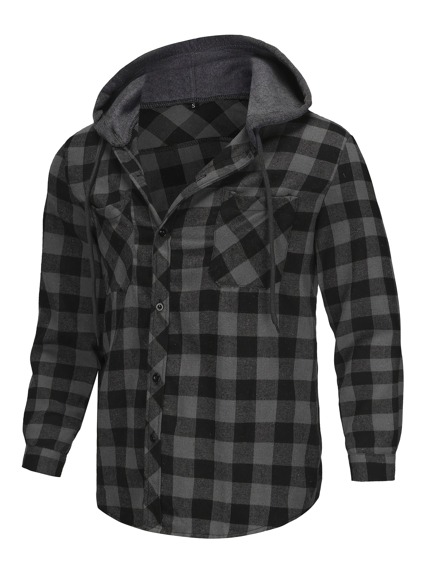 3 Pack Flannel Shirt for Men Long Sleeve Plaid Hoodie Shirt Casual Button Shirt Hooded Fall Jacket with Pocket