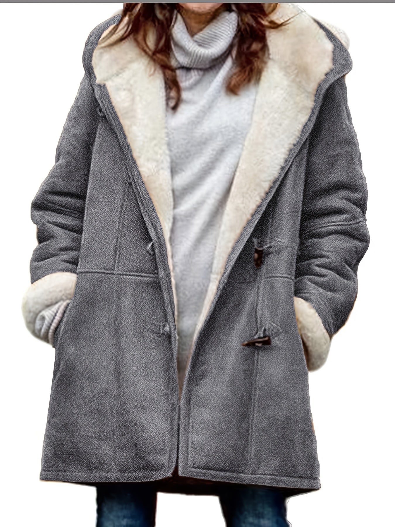 New Women's Christmas Outerwear Jacket with Lining, Collar, and Pockets