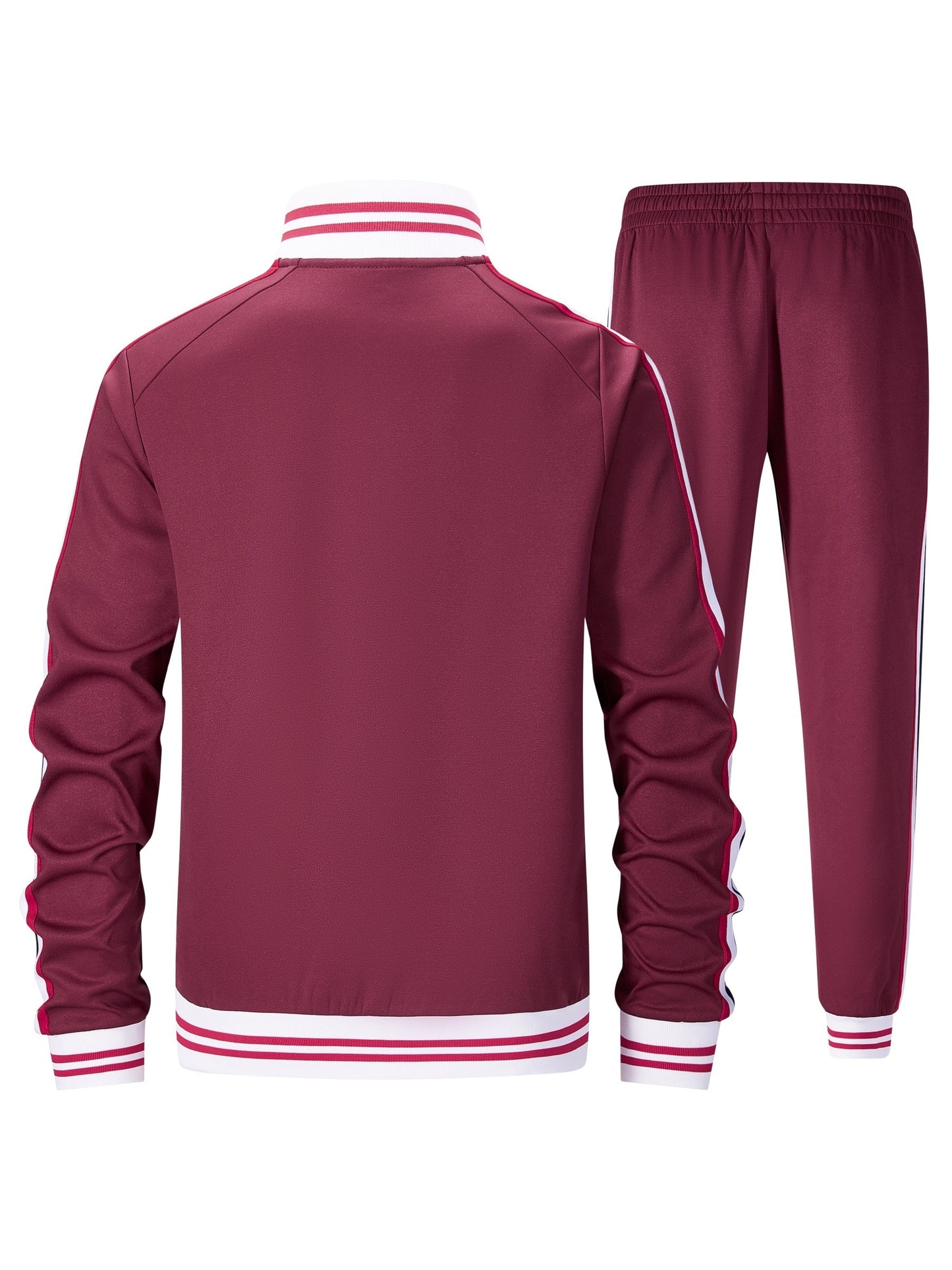 Men Track Suits Sets Long Sleeve Full-zip Sweatsuit Active Jackets And Pants 2pcs Outfits