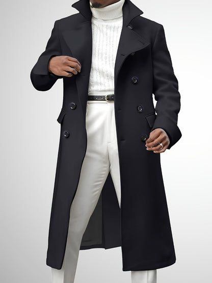 Men's Versatile Wool Blend Double-Breasted Coat
