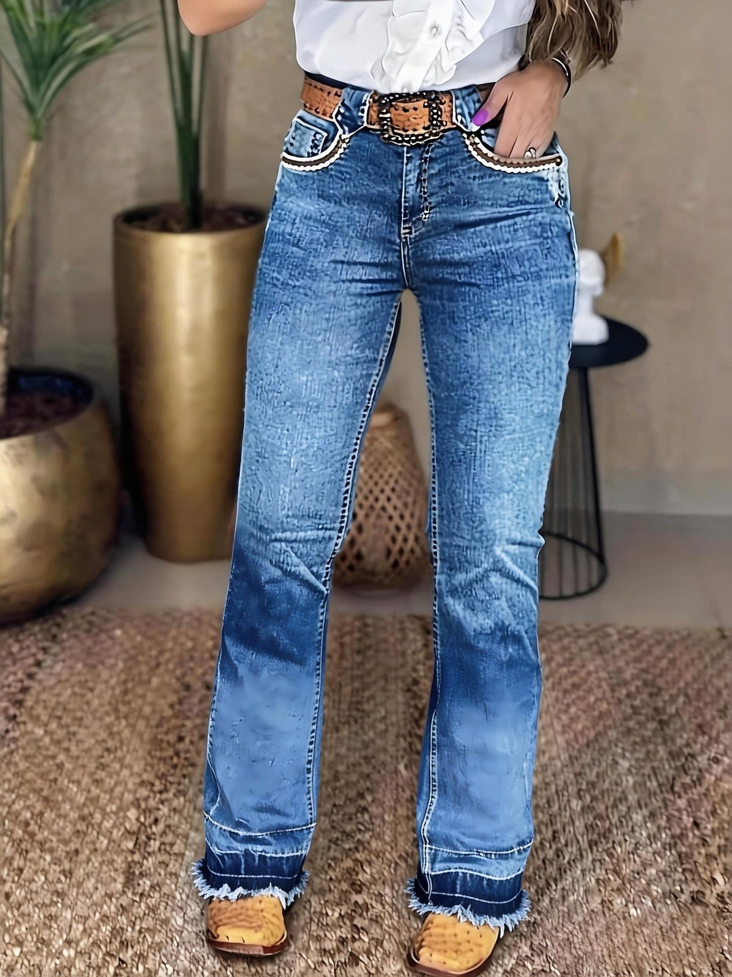 [HME] Autumn New Women'S Retro Jeans, Classic Five-Pocket Style, Retro Washed Classic Blue, Fashionable And Easy, Suitable for More Occasions. Mid-Waist Stretch Slim Straight-Leg Pants, Suitable for All Seasons, Essential for Daily Casual Wear