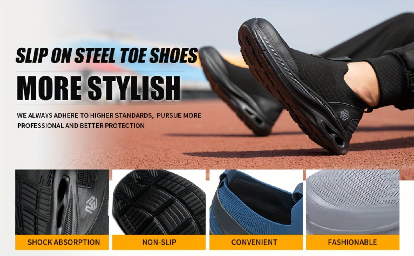 Men's Loafers & Slip-Ons - Steel Toe Protection & Puncture Resistant