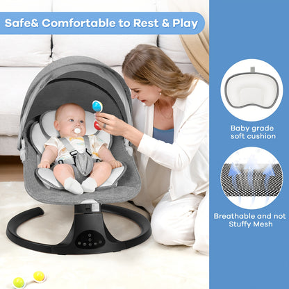 Infant Swing Featuring 5 Speeds, 10 Soothing Lullabies, And a 15-Point Safety Harness. Ideal for Indoor And Outdoor Settings, It Allows Mothers to Have Their Hands Free. It'S Lightweight, Easy to Fold And Store