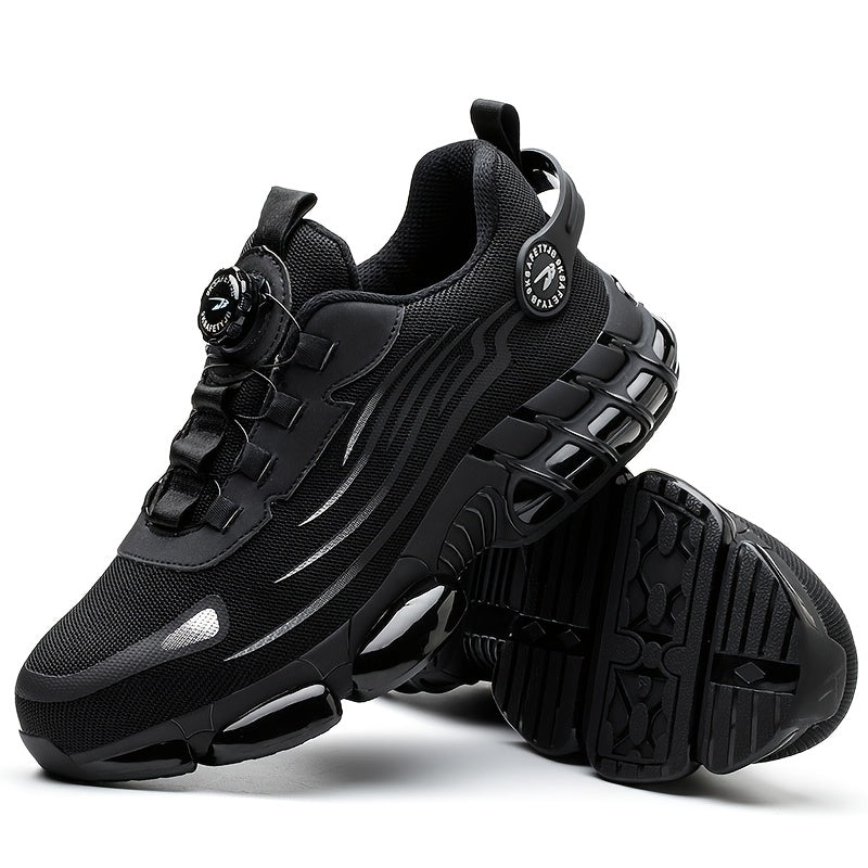 Men's Industrial Safety Work Shoes - Slip-Resistant, Steel Toe Protection, Breathable PU Upper - for Construction, Factory, Gym, Everyday - Warehouse Footwear, Modern Workwear, Outdoor Laborers