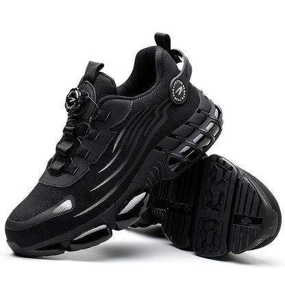 Men's Industrial Safety Work Shoes - Slip-Resistant, Steel Toe Protection, Breathable PU Upper - for Construction, Factory, Gym, Everyday - Warehouse Footwear, Modern Workwear, Outdoor Laborers