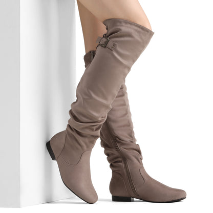 DREAM PAIRS Women's Suede Over The Knee Thigh High Winter Boots, Women shoes, comfortable Walkable Style shoes for women, over-the-knee boots for women, Knee length Autumn Winter Boots