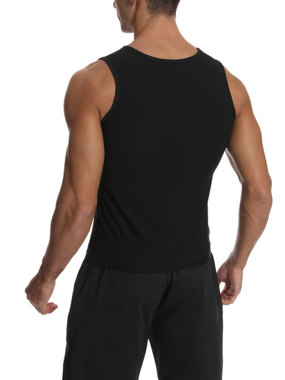 Men'S Sauna Vest for Sweating, Shapewear Waist Trainer, Tummy Control Body Shapers, And Gym Tank Tops