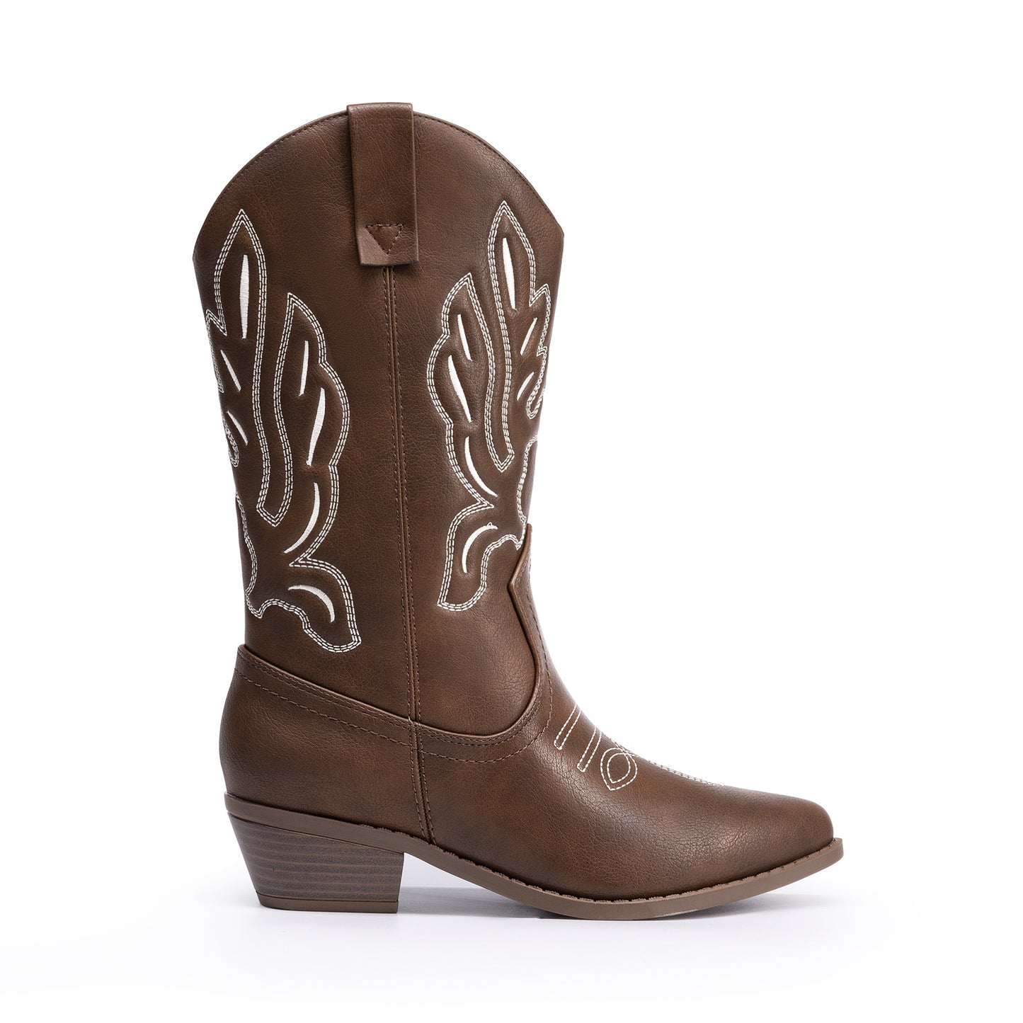 Women's Cowboy Boots Mid Calf Cowgirl Boots Embroidery Stitched Western Boots