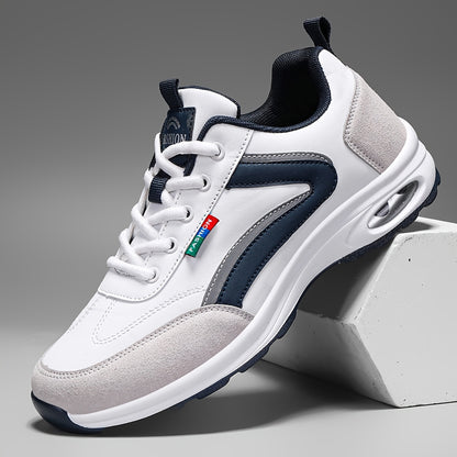 Men's Fashion Road Running Shoes - Casual & Sporty, Two-Tone Design with Air Cushion, Durable Rubber Sole, Comfortable Fabric Lining, Lace-Up, Low-Top Sneakers for All Seasons