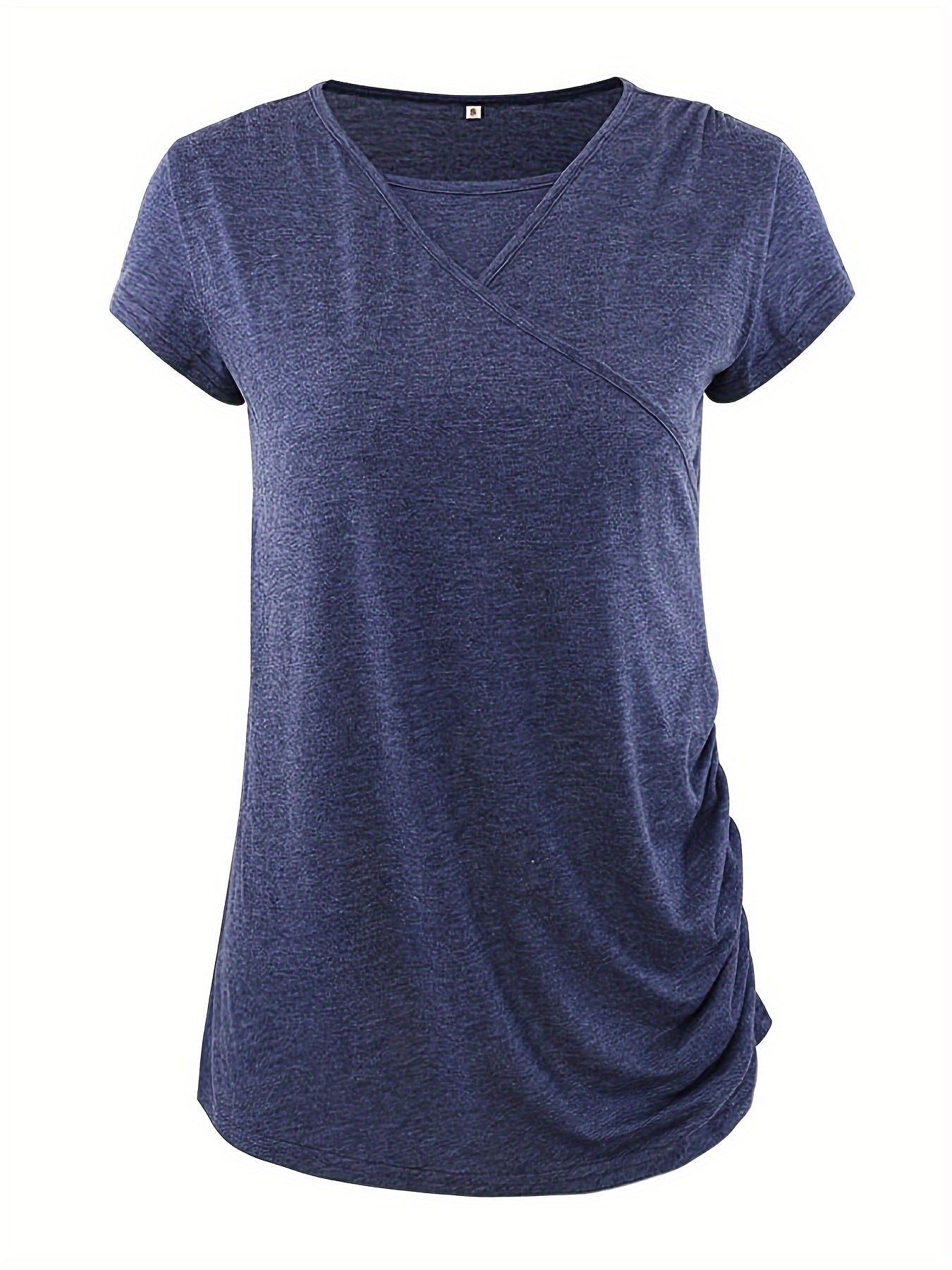 Set of 3 Women'S Short Sleeve Maternity Tops with Side Ruching for Breastfeeding