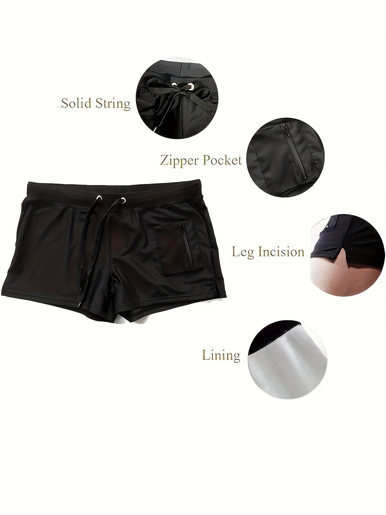Men'S Fast-Drying Swim Shorts Featuring a Zippered, Available in Solid Colors, Perfect for The Beach And Pool, Equipped with a Waistband