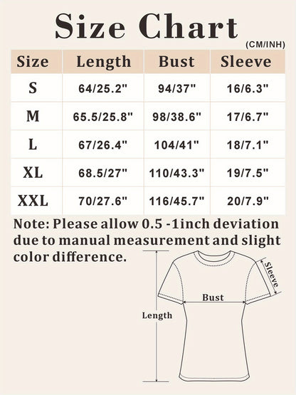 Women'S Summer Retro 70s Printed Crew Neck T-Shirt, Loose Fit, Comfortable Fabric, Daily Casual Top