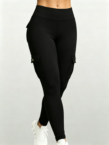 Large-size Women'S Stretchy High-waist Fitness Pants With Multiple Pockets, Breathable And Lightweight Yoga Pants, High-waisted Pants For Toning The Waist And Abdomen, Suitable For Running, Fitness, Yoga, And Casual Outings