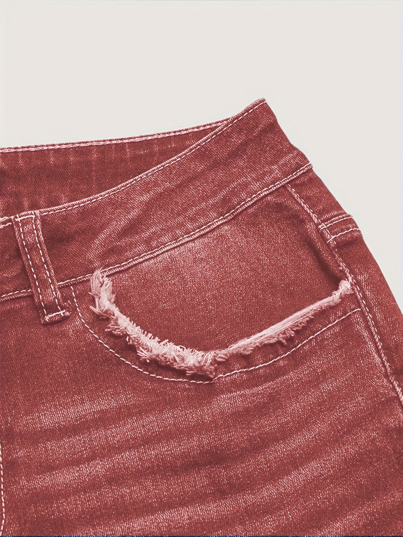 Women's Blue Elastic Denim Leggings with A Fuzzy Edge That Slims The Figure