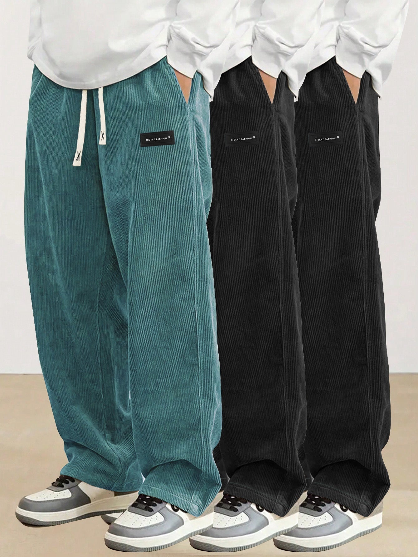 Men's Black+Black+Brown Pants - product view 18