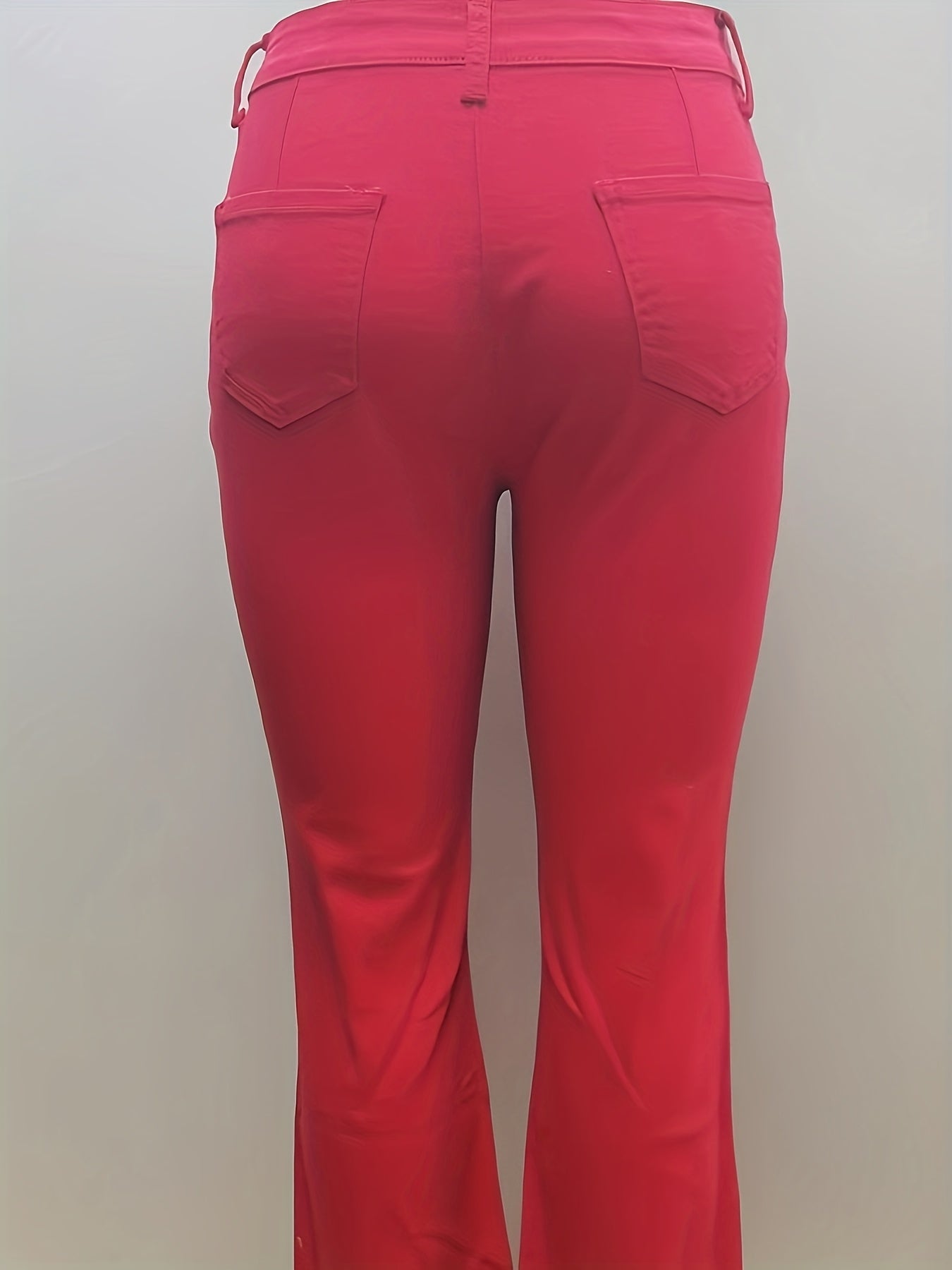 26AW Women'S Stretchy Vintage Multi-Use Casual Chic Mid-Rise Pants with Pockets, Machine Washable, Long-Lasting, Flared Denim Trousers for Trendy Street Style