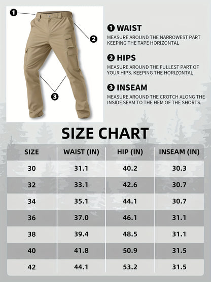 31' Men's Work Pants Cargo Pants Loose Casual Multi Pockets Outdoor Pants Color Block Straight Leg Cargo Pants with 8 Pockets