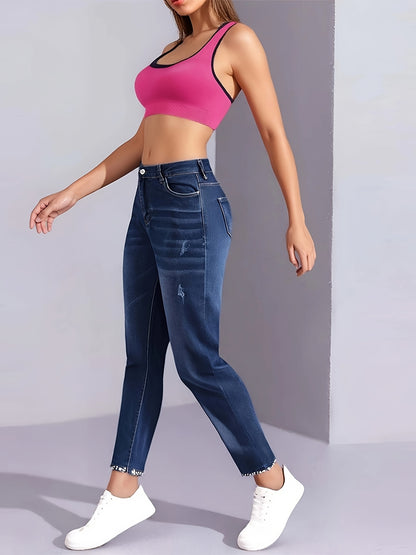 2025 Women'S Skinny Butterfly Sticky Flower Bead Split Small Foot Pencil Pants