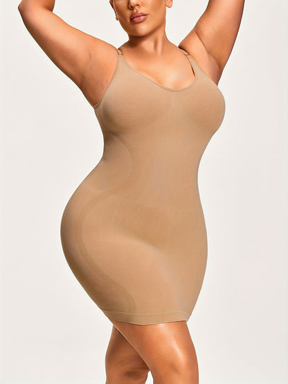 Plus-Size Body Shaper One-Piece Camisole Dress in Kardashian Style, Body Shaping And Toning, Lifting The Buttocks And Cinching The Waist, with Soft And Comfortable Fabric