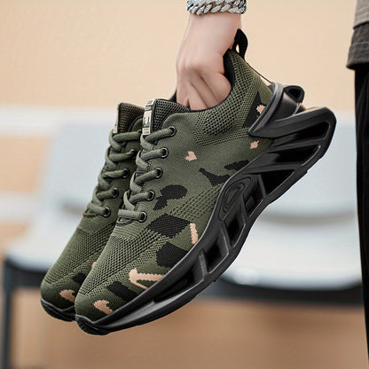 Men's Lightweight Breathable Camo Hiking & Running Shoes - EVA Cushioned MD Sole, Low-Top Design for All-Season Outdoor & Casual Wear, Hiking Accessories