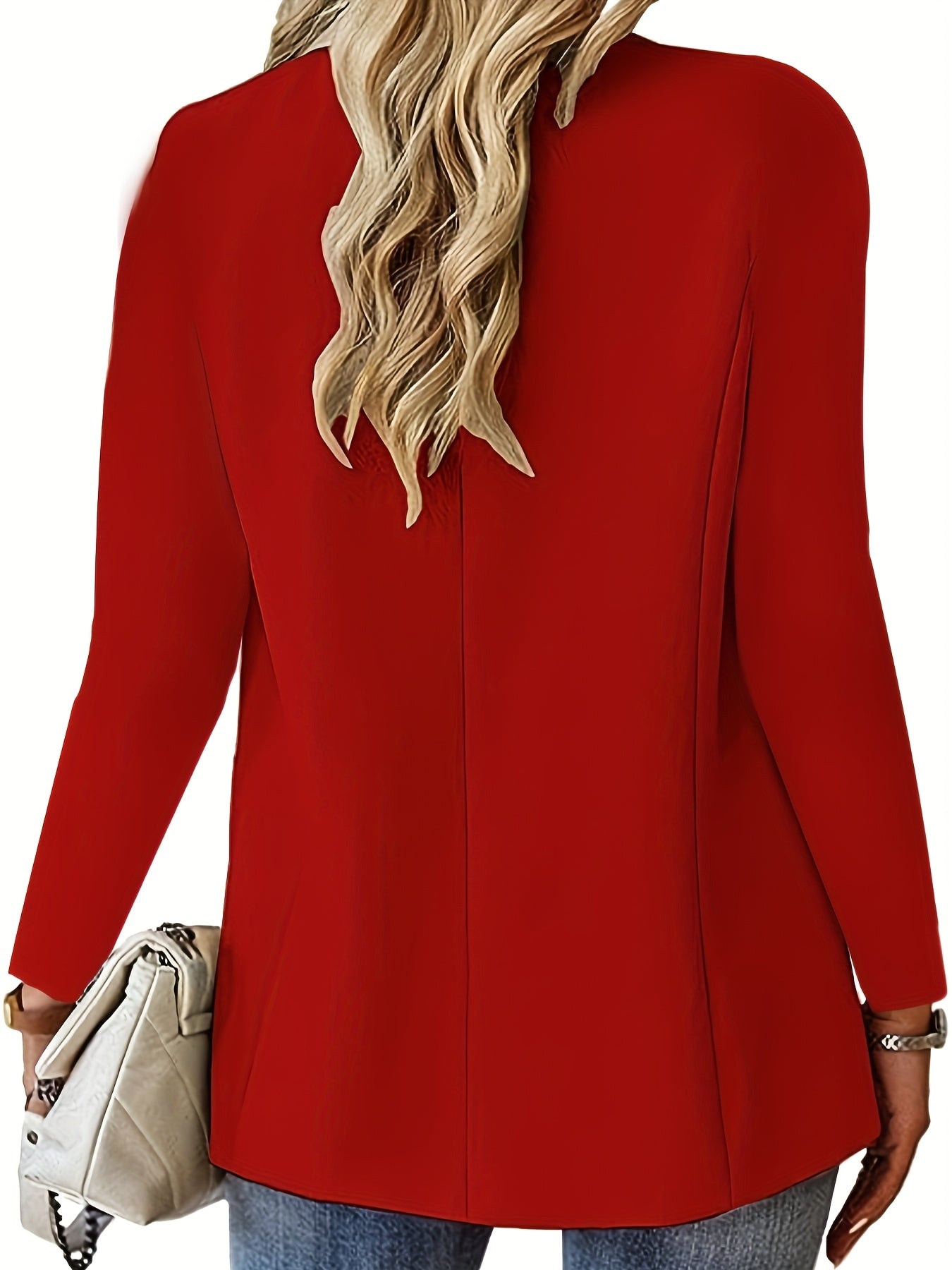 Women'S New 2026 Spring And Autumn All-Match Casual Long-Sleeve Solid Color Cardigan Blazer