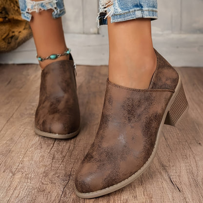 Women's Pointed Toe Fashionable Versatile Ankle Boots with a Low Flat Heel, Women Shoes